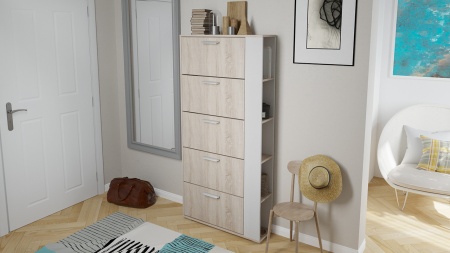 Тумба для Обуви «Элегия» Тип 2 Разные Цвета (Ш-790 мм x В-1656 мм x Г-226 мм)