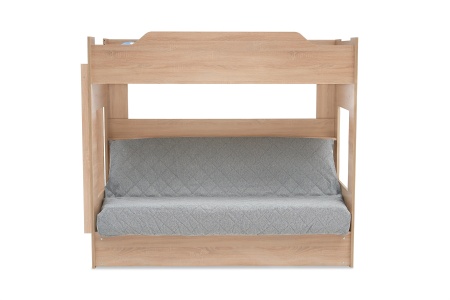 Двухъярусная кровать с диван-кроватью серый / дуб сонома