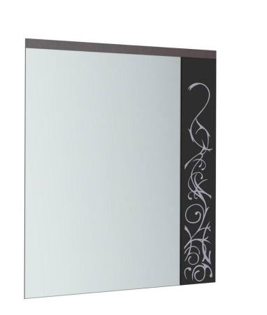 Зеркало с Декором Навесное Юнона-2 ЗН-07 Венге/Дуб Молочный (Ш-750 х В-927 мм)