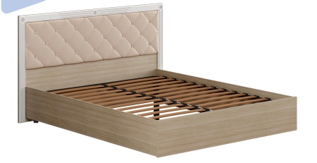 Кровать Амели с Мягкой Спинкой Дуб Сонома Светлый/Белый Глянец (Д-1792 х В-1030 х Г-2042 мм)