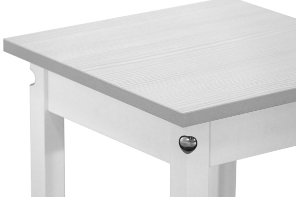 Табурет на прямых ножках белый / сосна белая