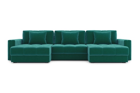 Диван п-образный тик-так Монарх М1О2 изумрудный